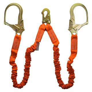 Guardian Stretch Twin Leg Lanyard with Rebar Hooks