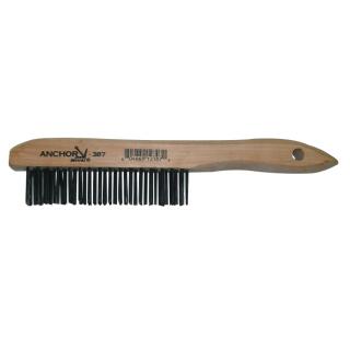 Anchor Brand 387 Carbon Steel Bristle Wood Handle Scratch Shoe Brush