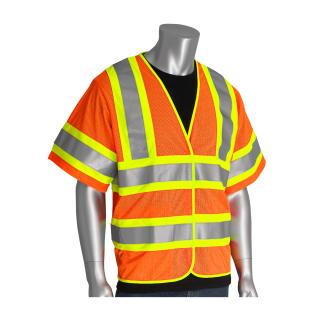 PIP ANSI Type R Class 3 FR Treated Orange Two-Tone Mesh Vest