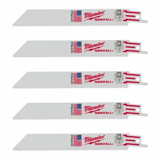 Milwaukee 6 inch 24 TPI Thin Kerf Metal SAWZALL Blades (5 Pack)