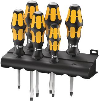 Wera Tools 932/6 Screwdriver Set Kraftform Wera: Chiseldriver and Rack, 6 Pieces