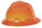 MSA V-Gard Slotted Full-Brim Hi-Viz Orange Hard Hat/Fas-Trac III