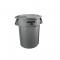 Rubbermaid Brute 44 Gallon Grey Round Vented Trash Can