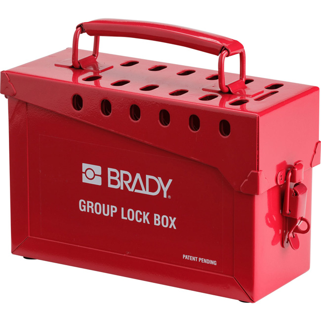 Brady Red Metal Portable Group Lockout Box from GME Supply