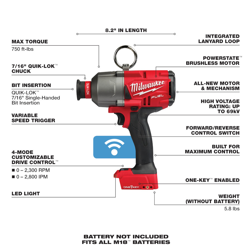 Milwaukee M18 FUEL 7/16 Inch Hex Utility High Torque Impact Wrench (Tool Only) from GME Supply