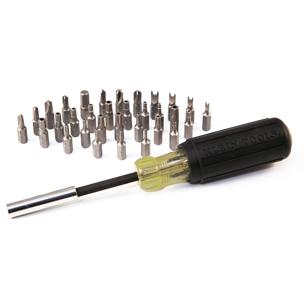 Klein Tools Magnetic Screwdriver with 32 Piece Tamperproof Bit Set from GME Supply