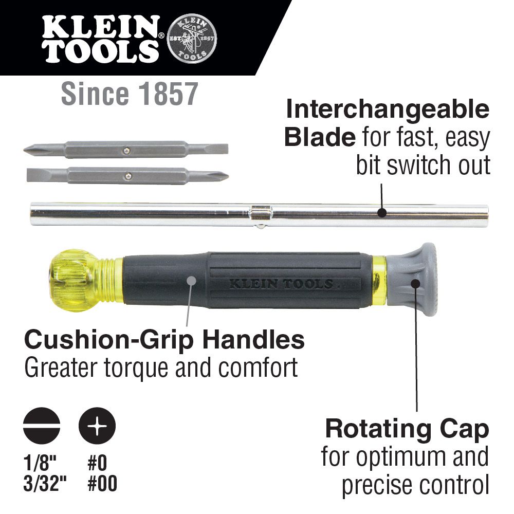 Klein Tools Multi-Bit 4-in-1 Electronics Screwdriver from GME Supply