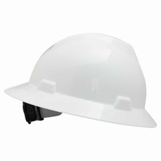 MSA V-Gard Protective Full Brim Hard Hat with Fas-Trac Ratchet Suspension from GME Supply