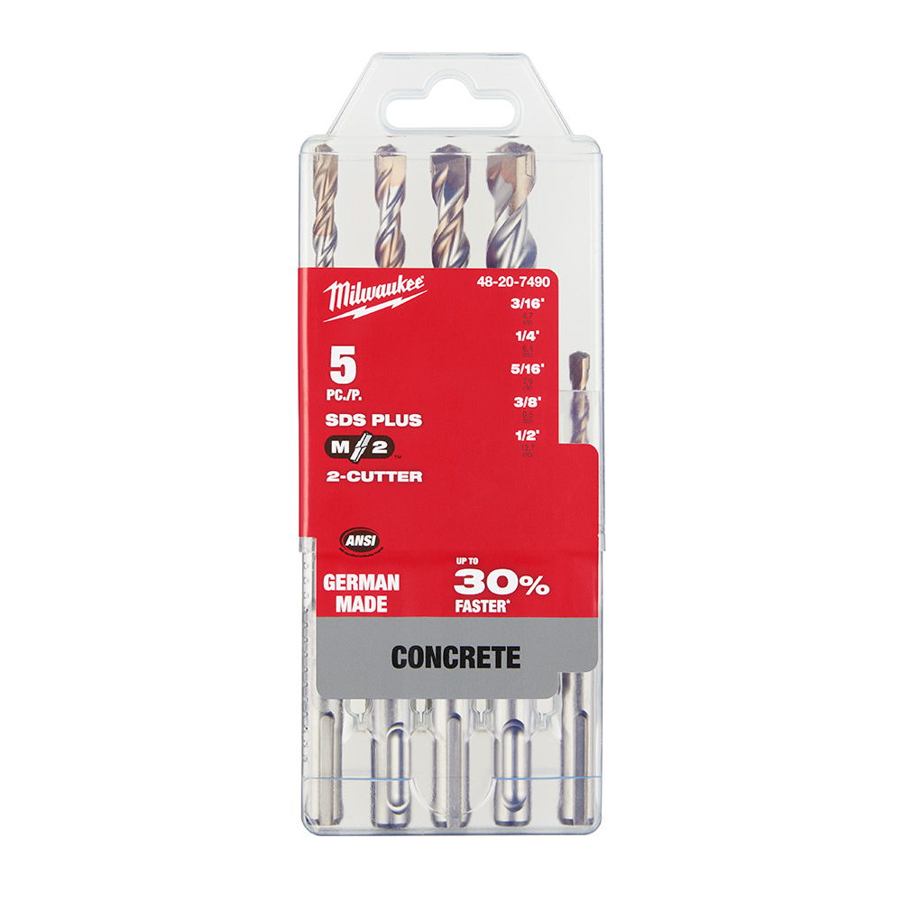 Milwaukee 5 Piece SDS-Plus Drill Bit Kit from GME Supply