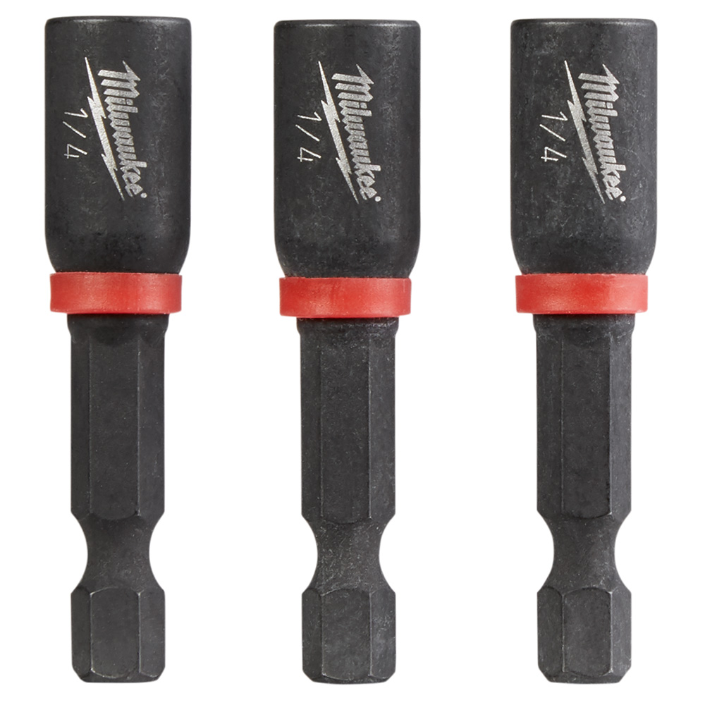 Milwaukee SHOCKWAVE 1/4 inch x 1-7/8 inch Magnetic Nut Driver (3 Pack) from GME Supply