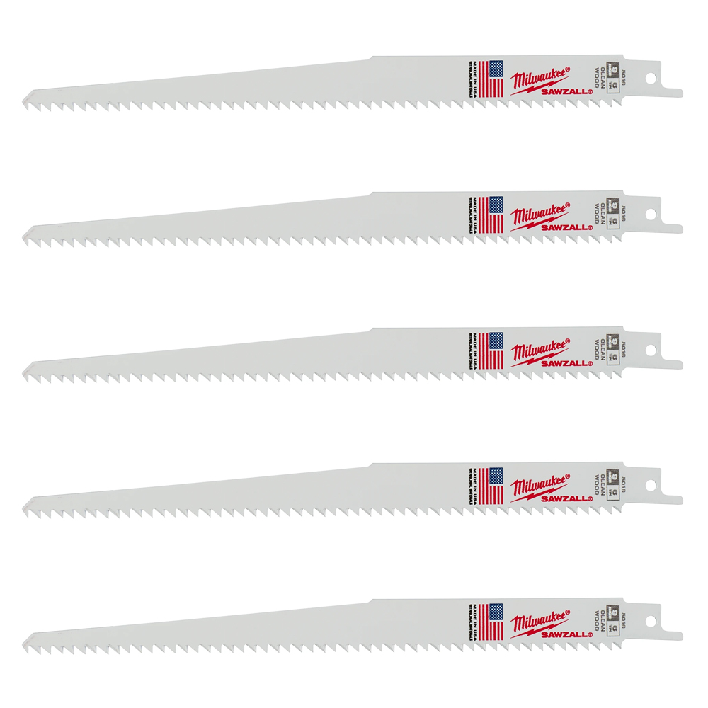 Milwaukee 6 TPI Fleam Ground Wood SAWZALL Blade (5 Pack) from GME Supply