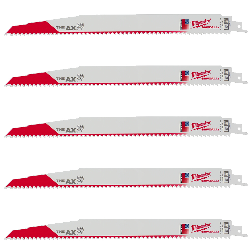 Milwaukee 5 TPI Wood with Nails AX SAWZALL Blade (5 Pack) from GME Supply