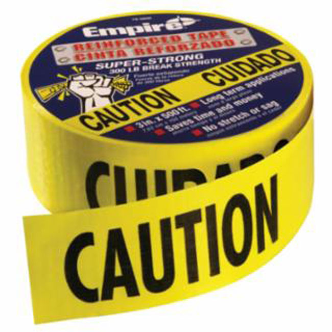 Empire Reinforced "Caution" Barricade Tape - 3 Inch x 500 Feet from GME Supply