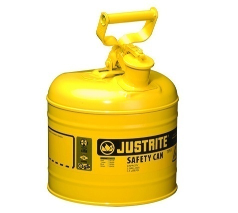 Justrite Type 1 Galvanized Steel Safety Can - 2 Gallon Red from GME Supply