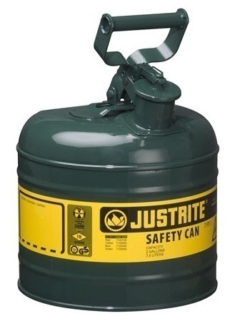 Justrite Type 1 Galvanized Steel Safety Can - 2 Gallon Red from GME Supply