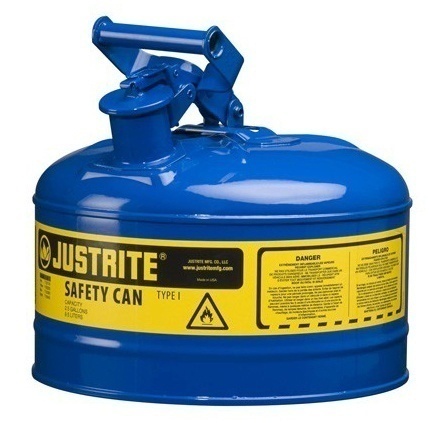 Justrite Type 1 Galvanized Steel Safety Can - 2.5 Gallon from GME Supply