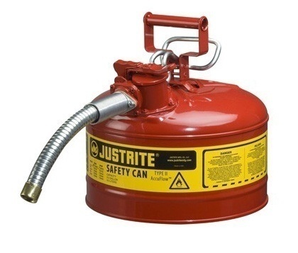 Justrite Type 2 AccuFlow Steel Safety Can 1 Inch Hose - 2.5 Gal from GME Supply