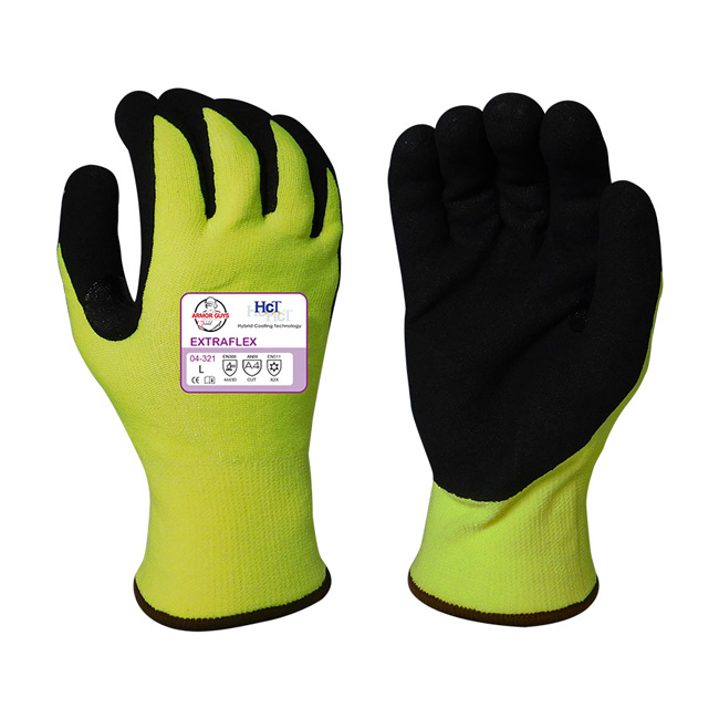 Armor Guys Extraflex Insulated Hi-Viz Yellow A4 Cut Level Winter Gloves from GME Supply