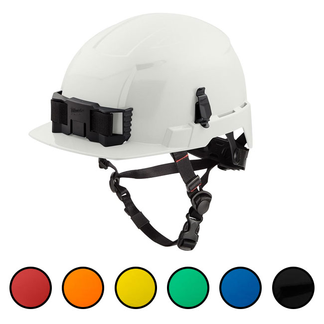 Milwaukee Front Brim Safety Helmet with BOLT Accessory Clips from Columbia Safety