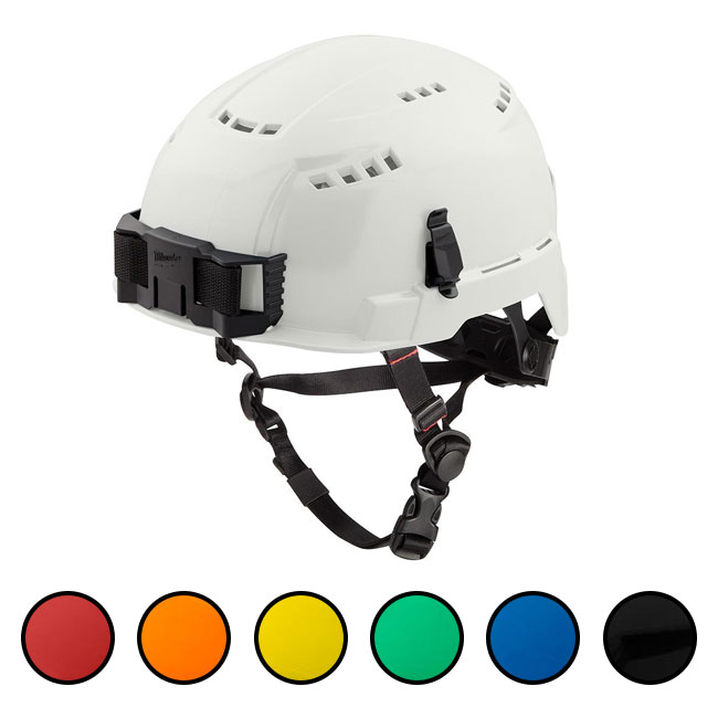 Milwaukee Type 2 Vented Safety Helmet with BOLT Accessory Clips from GME Supply