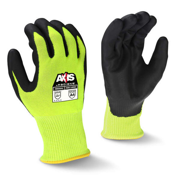 Radians AXIS Cut Level A4 High Visibility Work Gloves (12 Pair) from GME Supply