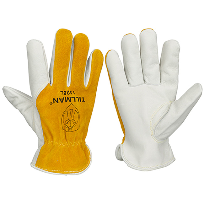 Tillman 1428 Top Grain/Split Cowhide Back with Seamless Forefinger Drivers Gloves from GME Supply