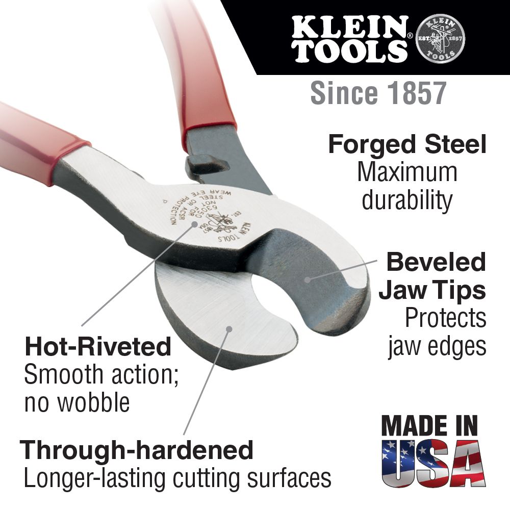 Klein Tools High Leverage 9-1/2 Inch Cable Cutter from GME Supply