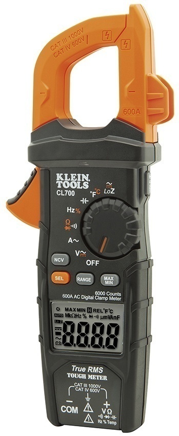 Klein Tools CL700  AC Auto-Ranging Clamp Meter - 600A from Columbia Safety