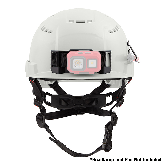 Milwaukee Type 2 Front Brim Vented Safety Helmet with BOLT Accessory Clips from GME Supply