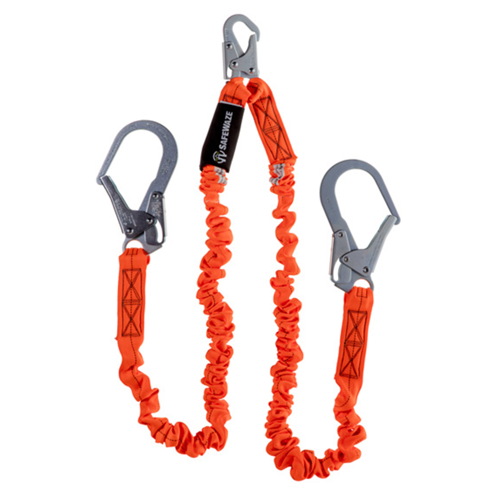 Safewaze V-Line 6 Foot Low-Profile Twin Leg Lanyard with Pelican Hooks from GME Supply