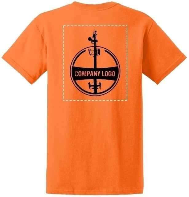 Custom Company Logo Hi-Vis Orange T-Shirt from GME Supply