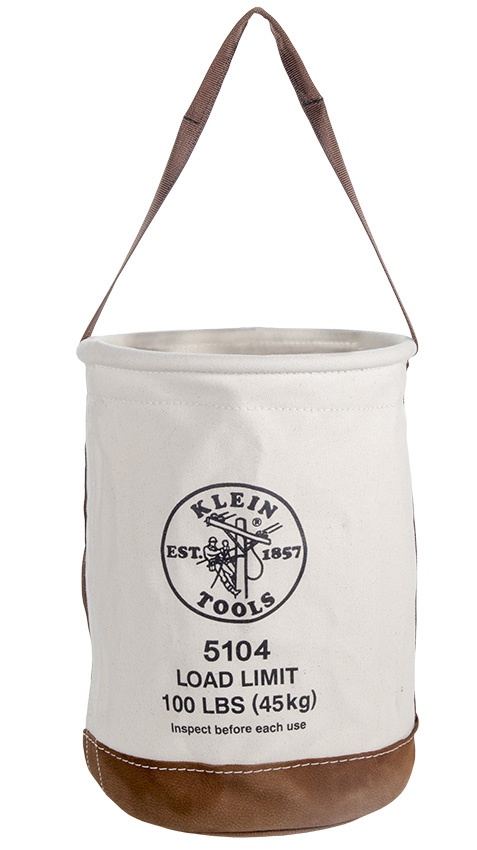 Klein Tools 5104 100 lb Leather Bottom Canvas Bucket from GME Supply