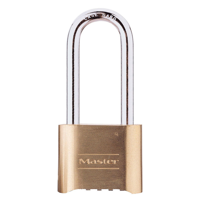 Master Lock 2 Inch (51mm) Brass Resettable Combination Padlock with 2-1/4 Inch (57mm) Shackle from GME Supply