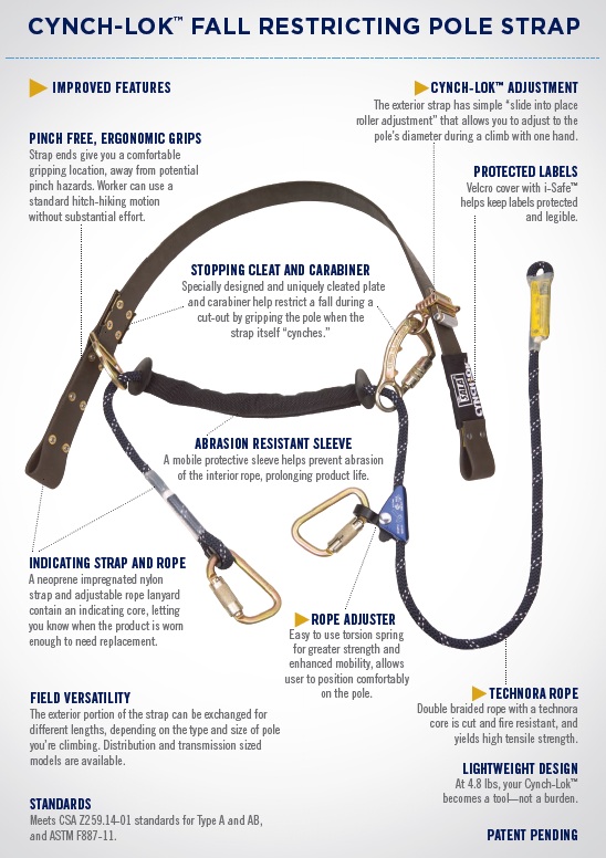 3M DBI Sala 1204058 Cynch-Lok Fall Restricting Pole Strap for Transmission Poles from GME Supply