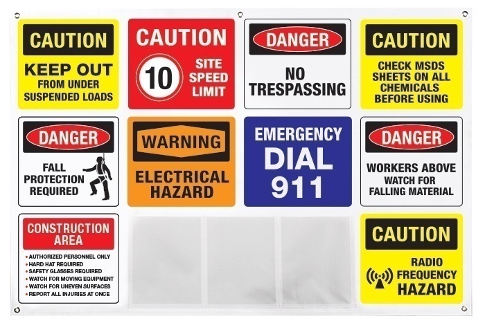 Job Site Safety Banner with Pockets from GME Supply