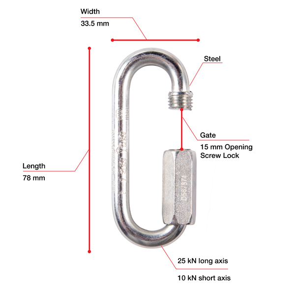 Petzl GO Oval Steel Screw Lock from GME Supply