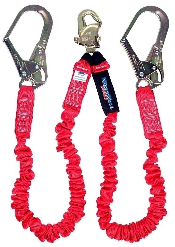 WestFall Pro Shock Absorbing Twin Leg Lanyard with Rebar Hooks from GME Supply