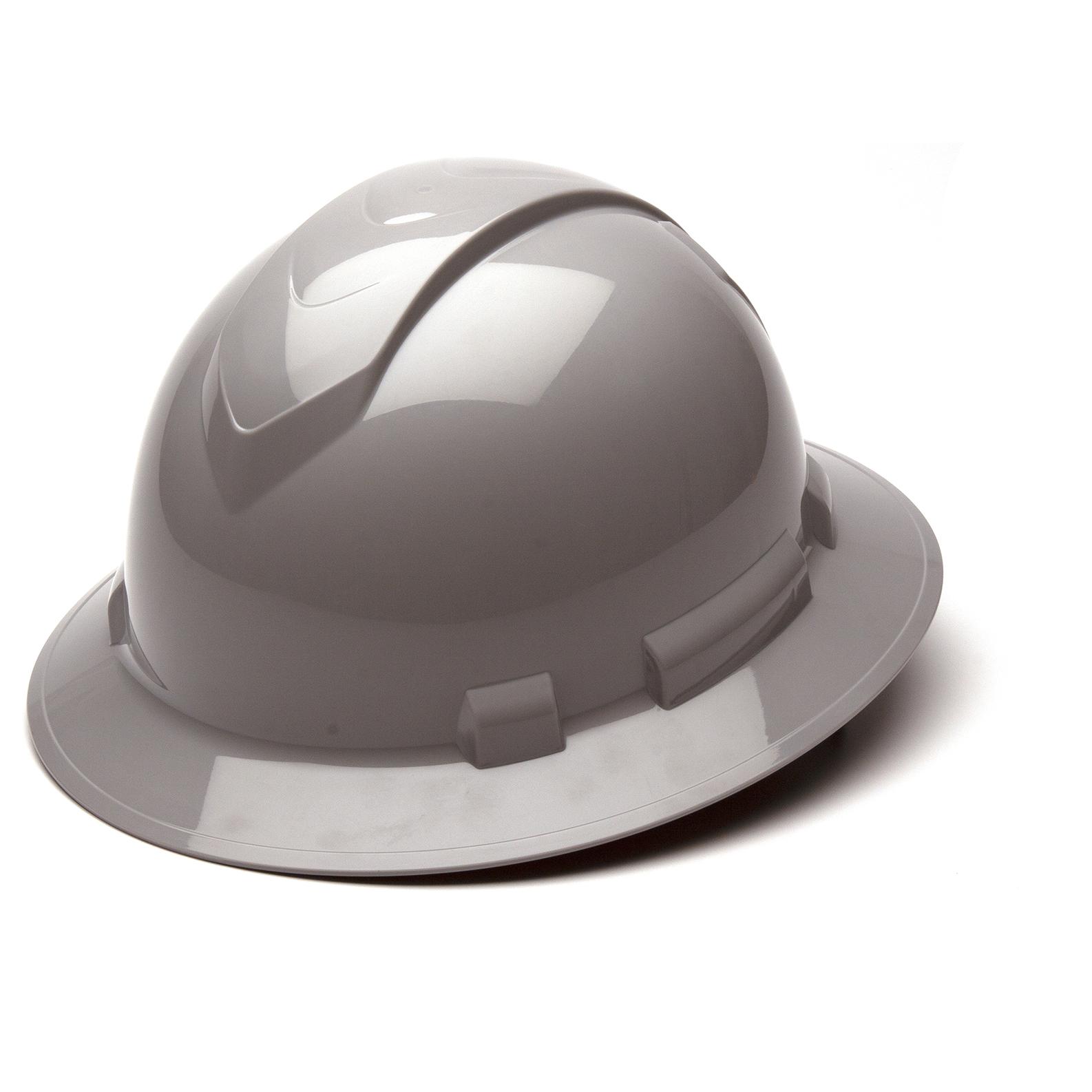 Pyramex Ridgeline Full Brim Hard Hat with 4 Point Ratchet Suspension from GME Supply